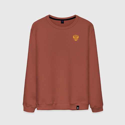 Мужской свитшот Сокрушу пред ним врагов его малый герб желтый / Кирпичный – фото 1