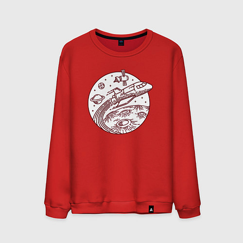 Мужской свитшот Космический шаттл / Красный – фото 1