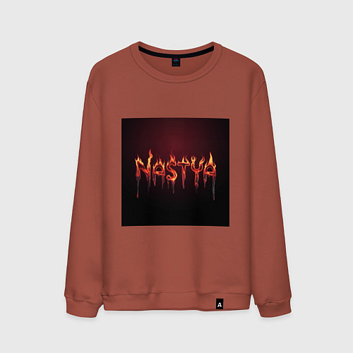 Мужской свитшот Огненное имя Настя / Кирпичный – фото 1