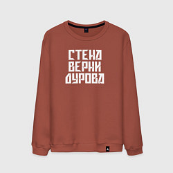 Свитшот хлопковый мужской Надпись Дурову про стену, цвет: кирпичный