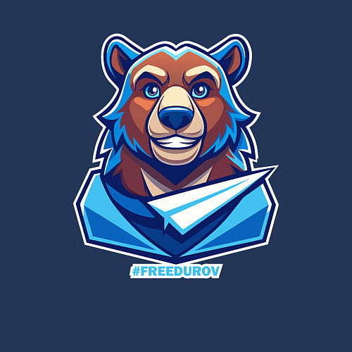 Мужской свитшот Медведь FREEDUROV / Тёмно-синий – фото 3