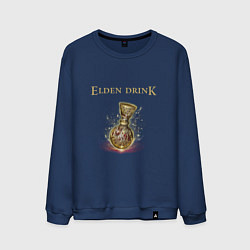 Свитшот хлопковый мужской Elden drink meme, цвет: тёмно-синий