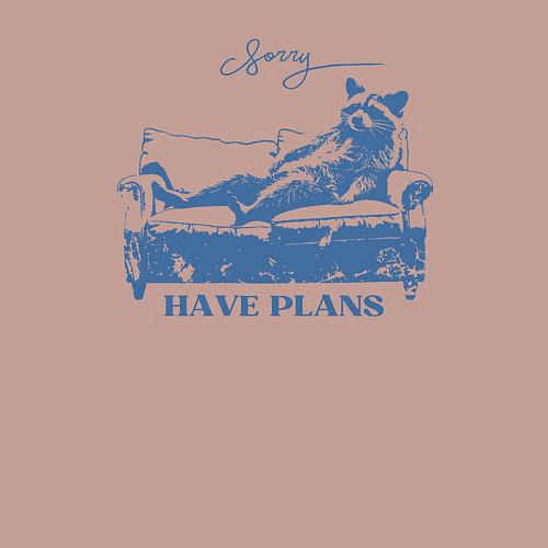 Мужской свитшот Енот лежит на диване и чилит / Пыльно-розовый – фото 3