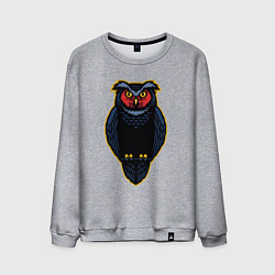 Свитшот хлопковый мужской Чёрная сова, цвет: меланж