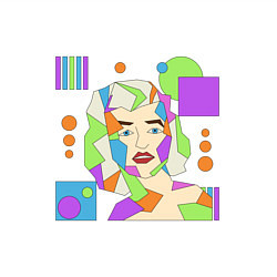 Свитшот хлопковый мужской Мэрилин Монро абстрактный женский портрет, цвет: белый — фото 2