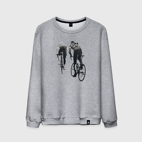 Мужской свитшот Велосипедисты / Меланж – фото 1