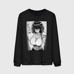 Свитшот хлопковый мужской Фубуки в двери - One punch man, цвет: черный