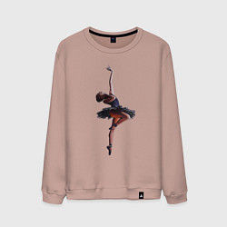 Свитшот хлопковый мужской Балерина в прыжке - Арабеск, цвет: пыльно-розовый