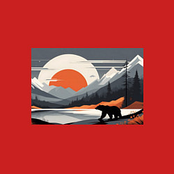 Свитшот хлопковый мужской Горы медведь геометрия, цвет: красный — фото 2