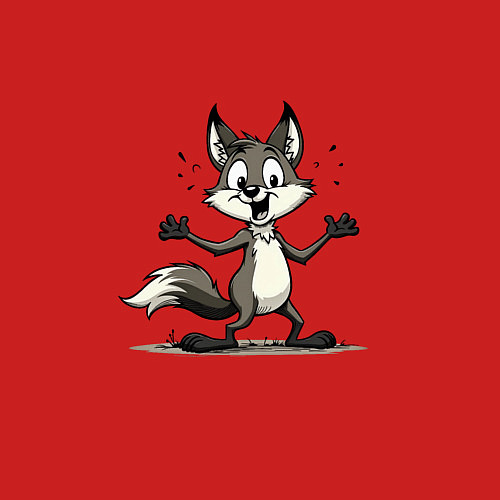 Мужской свитшот Лис-доброжелатель / Красный – фото 3