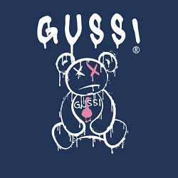 Свитшот хлопковый мужской Гусси - мишка с гусем, цвет: тёмно-синий — фото 2