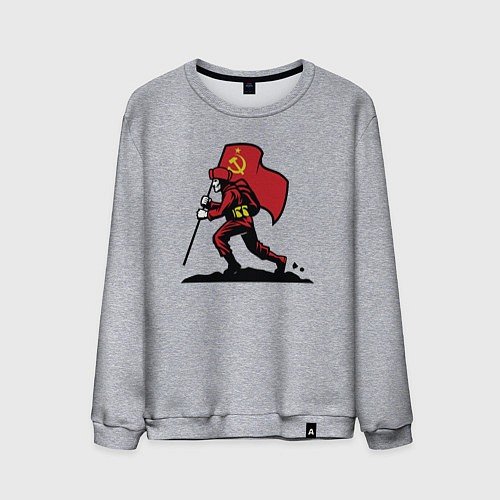 Мужской свитшот Солдат СССР / Меланж – фото 1