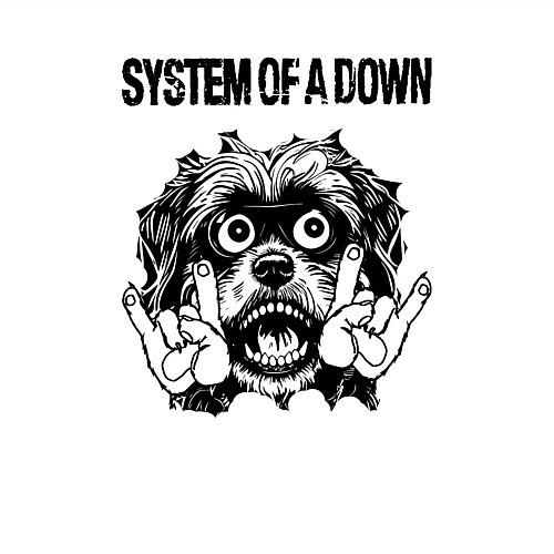 Мужской свитшот System of a Down - rock dog / Белый – фото 3