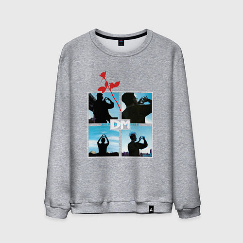 Мужской свитшот Depeche Mode world in my eyes: red rose / Меланж – фото 1