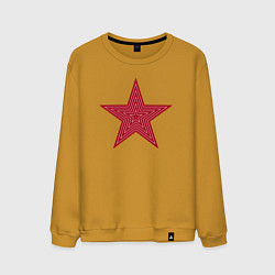 Свитшот хлопковый мужской USSR red star, цвет: горчичный