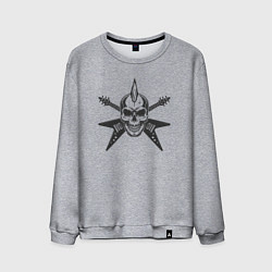 Свитшот хлопковый мужской Punk rock style, цвет: меланж