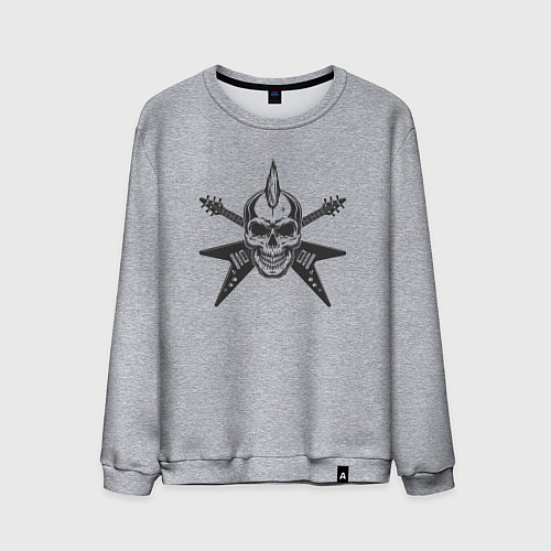 Мужской свитшот Punk rock style / Меланж – фото 1