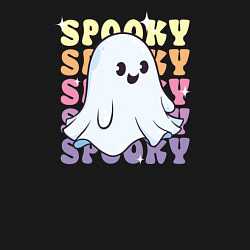 Свитшот хлопковый мужской Cute little spooky ghost, цвет: черный — фото 2