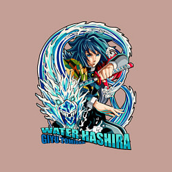 Свитшот хлопковый мужской Клинок рассекающий демонов Гиа Тамиока водяной сто, цвет: пыльно-розовый — фото 2