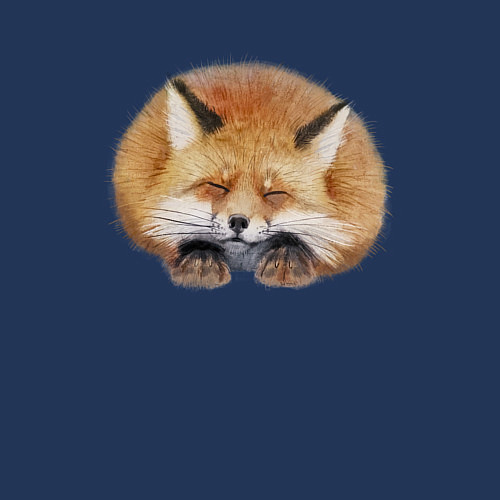 Мужской свитшот Милая пушистая лисичка / Тёмно-синий – фото 3