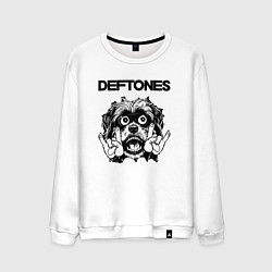 Свитшот хлопковый мужской Deftones - rock dog, цвет: белый