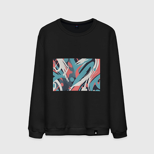 Мужской свитшот Граффити в пастельных тонах абстракция / Черный – фото 1