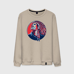 Свитшот хлопковый мужской Гордый апачи, цвет: миндальный