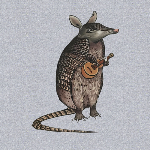 Мужской свитшот Броненосец с укулеле / Меланж – фото 3