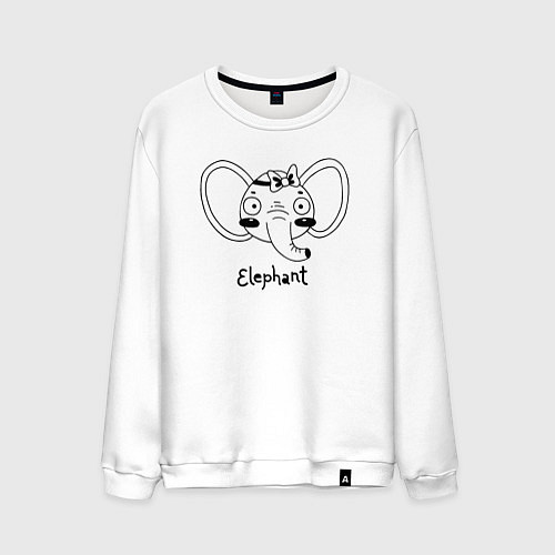 Мужской свитшот Слоник милаш / Белый – фото 1