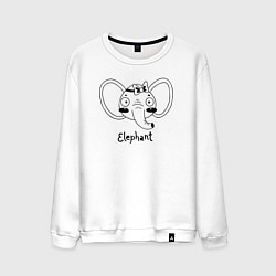 Свитшот хлопковый мужской Слоник милаш, цвет: белый