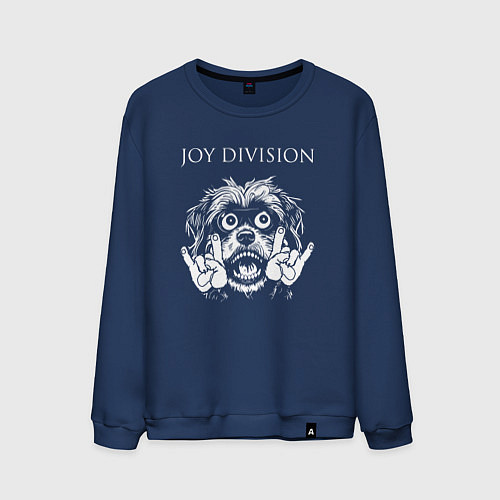 Мужской свитшот Joy Division rock dog / Тёмно-синий – фото 1