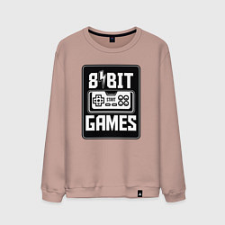Свитшот хлопковый мужской Игры 8 бит, цвет: пыльно-розовый