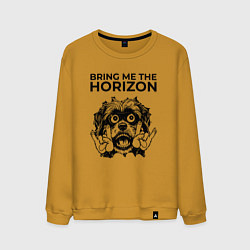 Свитшот хлопковый мужской Bring Me the Horizon - rock dog, цвет: горчичный