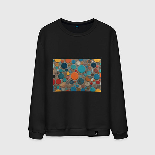 Мужской свитшот Арт вариация терраццо / Черный – фото 1