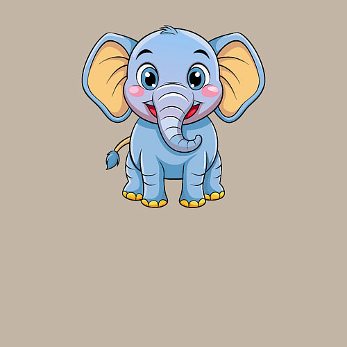 Мужской свитшот Милый слоненок / Миндальный – фото 3