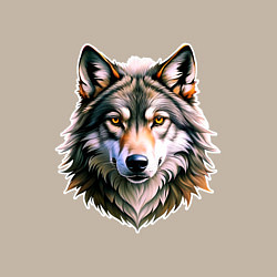 Свитшот хлопковый мужской Серьёзный волчара, цвет: миндальный — фото 2