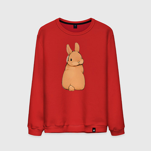 Мужской свитшот Кролик с прической / Красный – фото 1