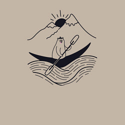 Свитшот хлопковый мужской Мишка в лодке, цвет: миндальный — фото 2