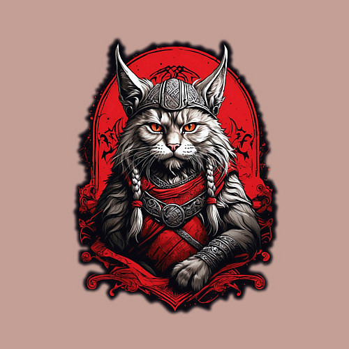 Мужской свитшот Кот викинг / Пыльно-розовый – фото 3