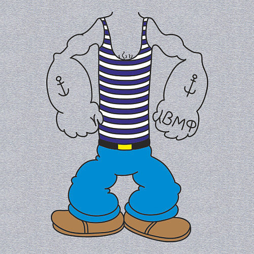 Мужской свитшот Тело морячка / Меланж – фото 3