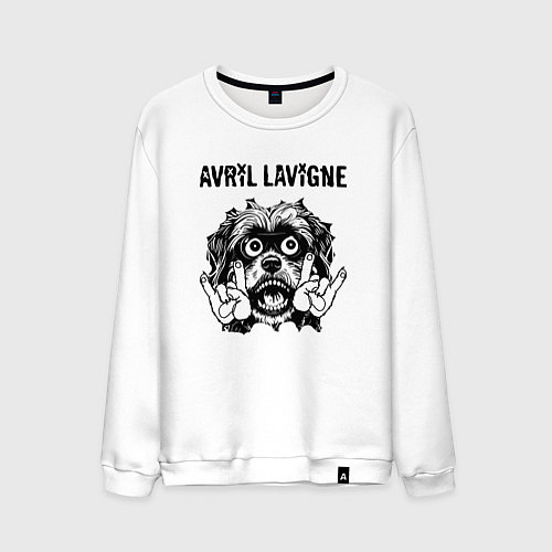 Мужской свитшот Avril Lavigne - rock dog / Белый – фото 1