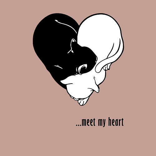 Мужской свитшот Meet my heart / Пыльно-розовый – фото 3