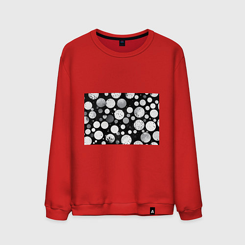 Мужской свитшот Круги на темном фоне / Красный – фото 1