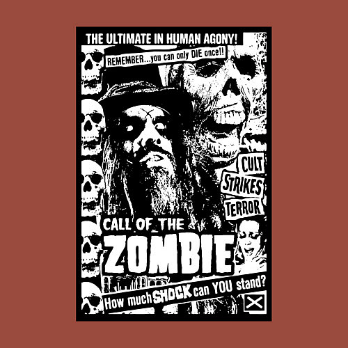 Мужской свитшот Rob zombie skulls / Кирпичный – фото 3