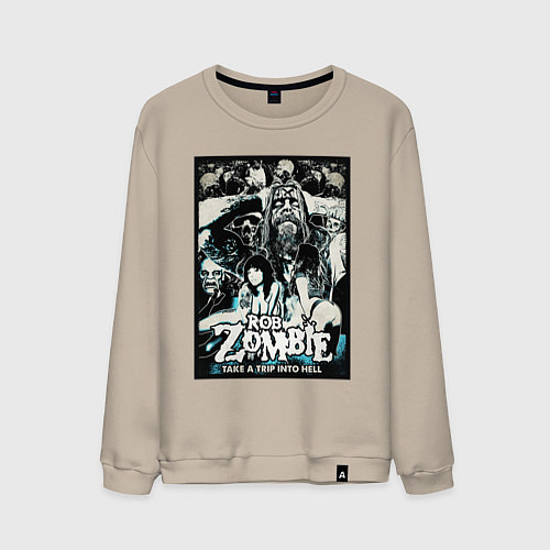 Мужской свитшот Rob zombie - hell trip / Миндальный – фото 1
