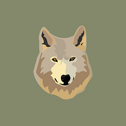 Свитшот хлопковый мужской Белый волк, цвет: авокадо — фото 2