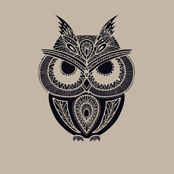 Свитшот хлопковый мужской Узорчатый филин, цвет: миндальный — фото 2