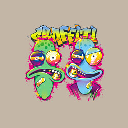 Свитшот хлопковый мужской Terry and Korvo Graffiti, цвет: миндальный — фото 2