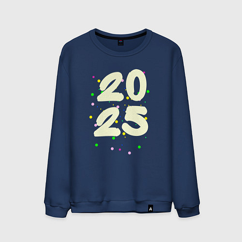 Мужской свитшот 2025 с разноцветными крапинками / Тёмно-синий – фото 1