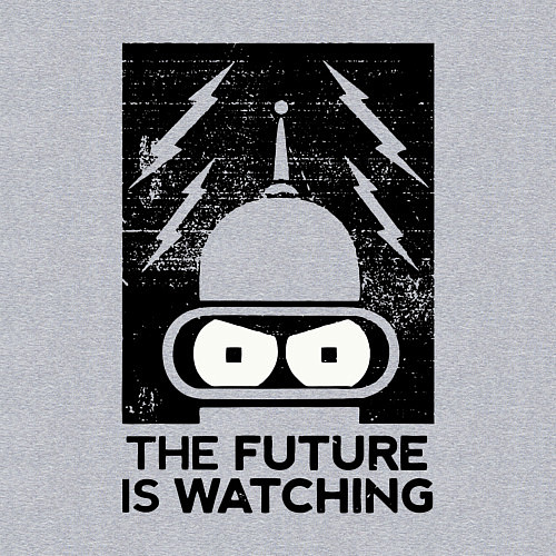 Мужской свитшот Бендер - будущее наблюдает / Меланж – фото 3